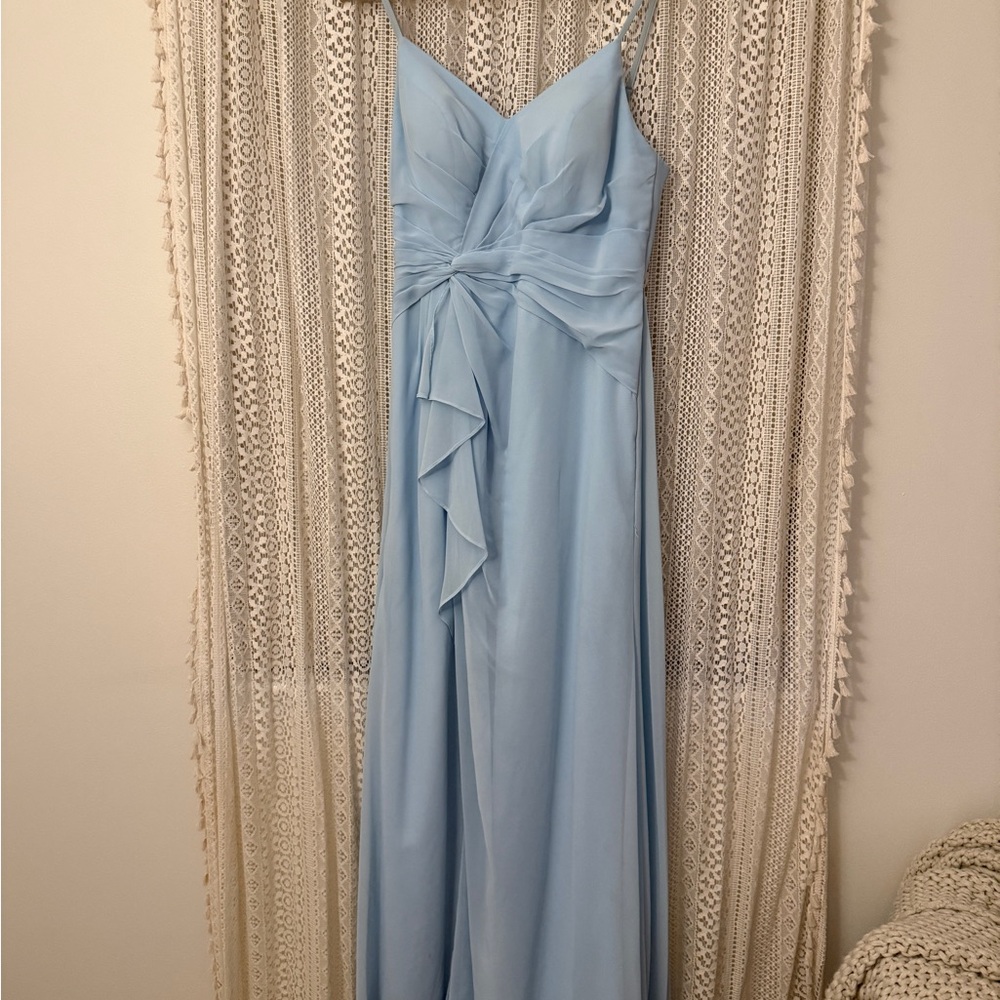 Azazie Emerald Sky Blue Bridesmaid Dress Size 4